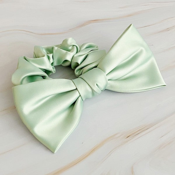 Satin Bow Hair Scrunchie