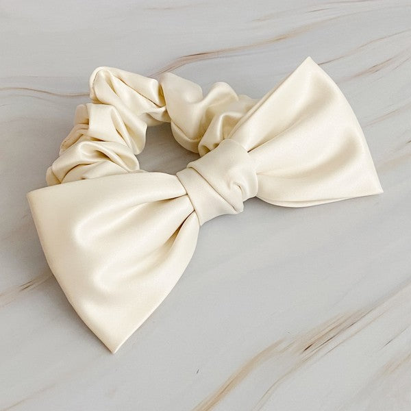 Satin Bow Hair Scrunchie