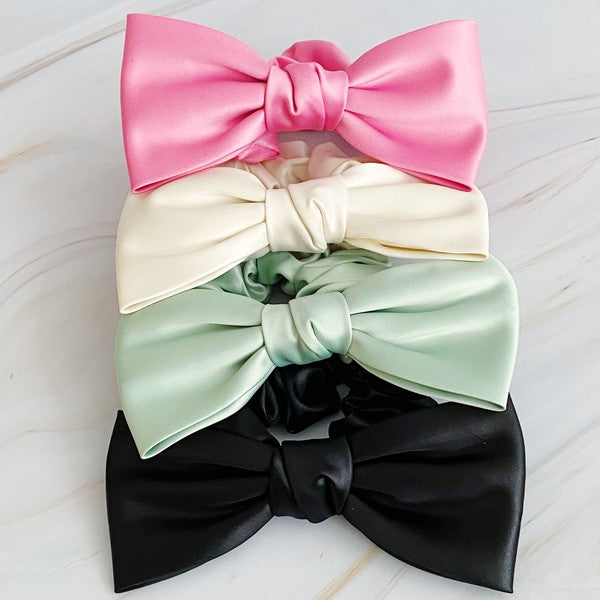 Satin Bow Hair Scrunchie