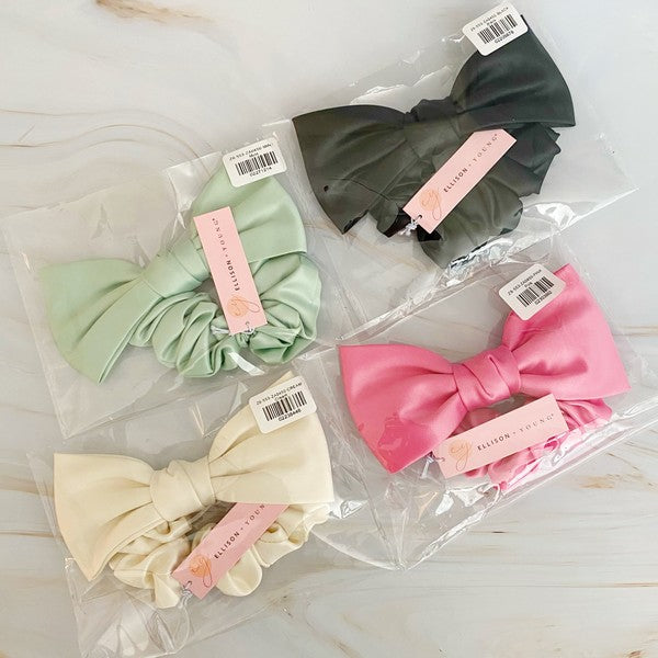 Satin Bow Hair Scrunchie