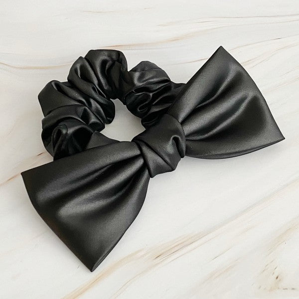 Satin Bow Hair Scrunchie