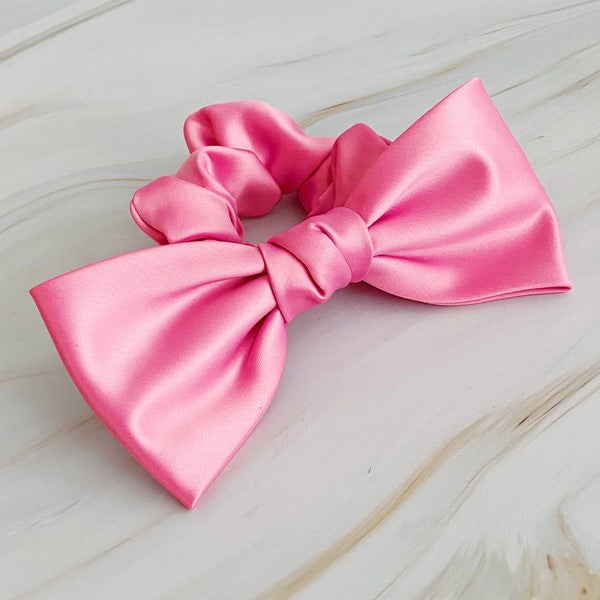 Satin Bow Hair Scrunchie