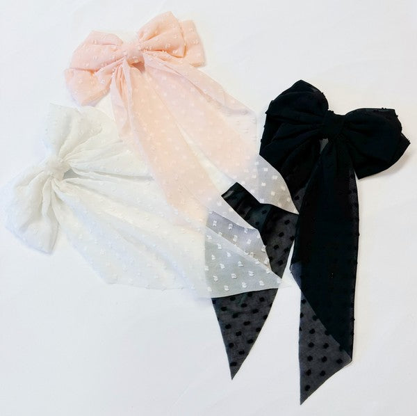 Dreamy Dots Sheer Bow Hair Clip