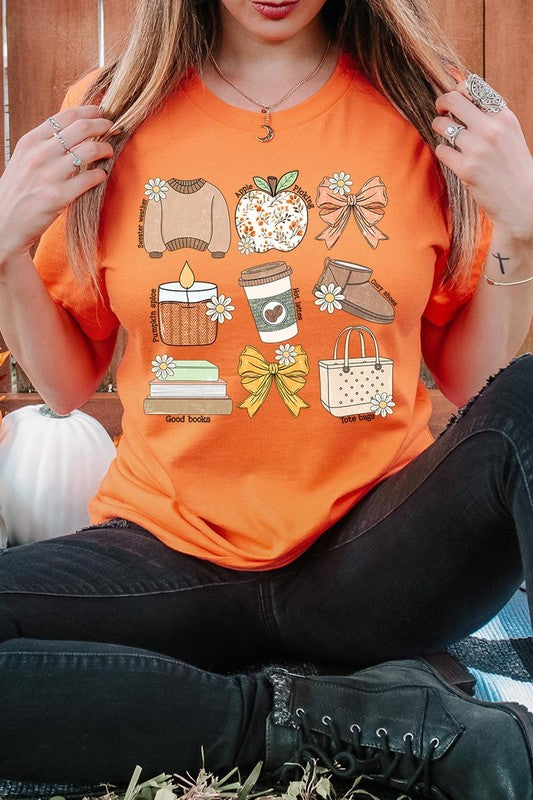 Fall Girly Doodle Graphic Tee