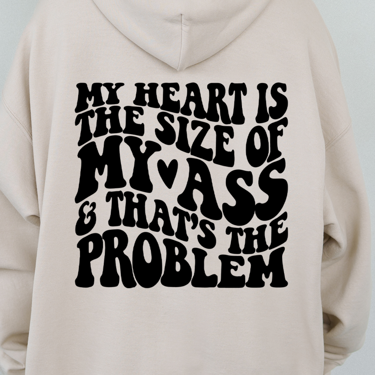 My heart is the size of my... - Unisex Sweatshirt with Hood, Front Pocket