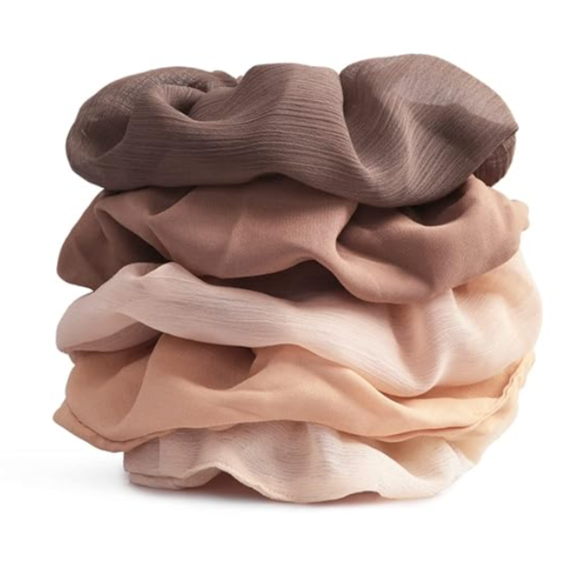 Crepe Scrunchies - 5pc Terracotta