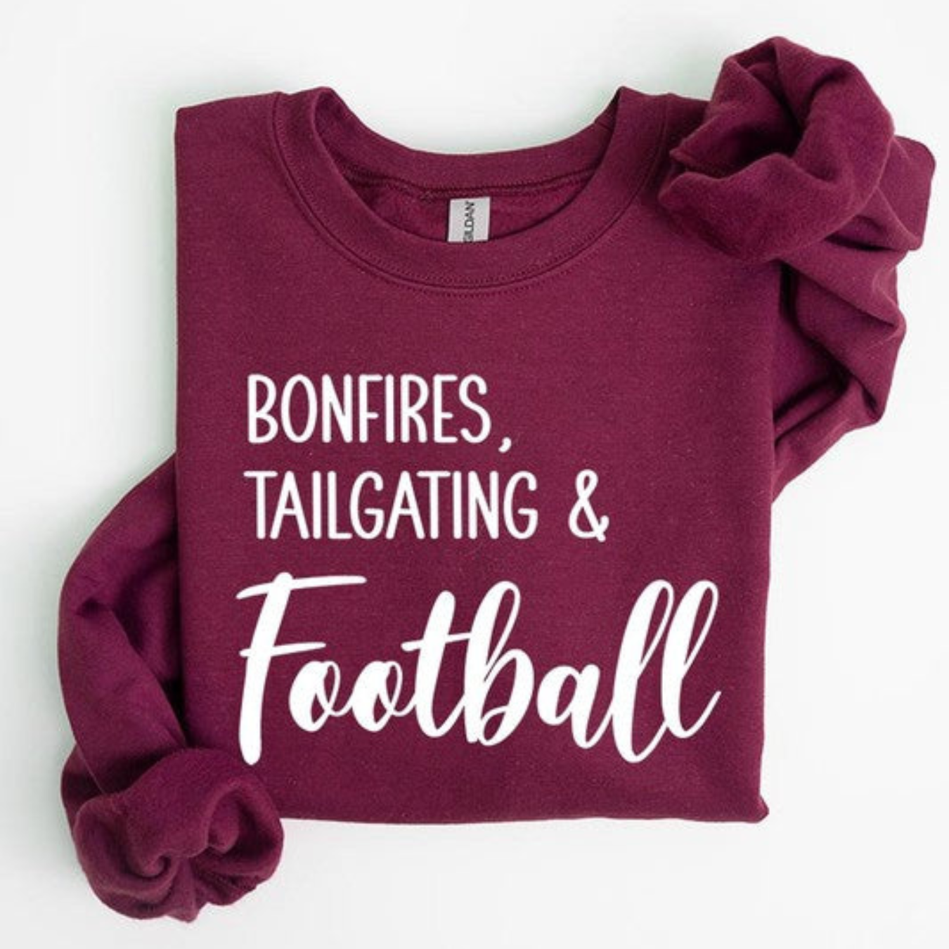 Bonfires, Tailgating, & Football Graphic Crewneck Sweatshirt