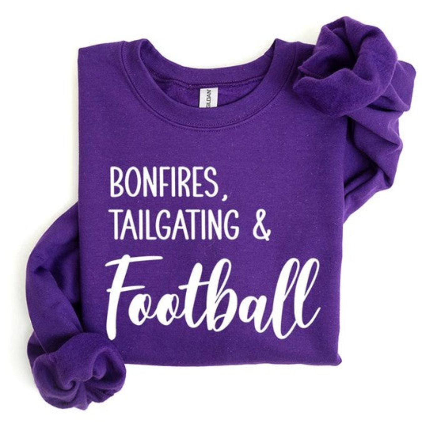 Bonfires, Tailgating, & Football Graphic Crewneck Sweatshirt