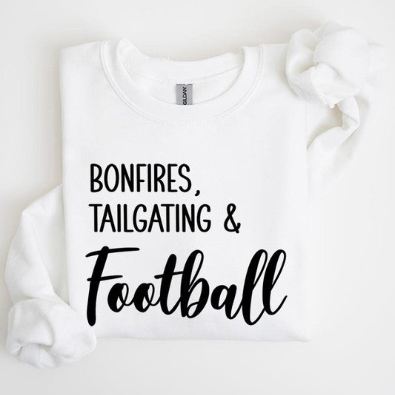 Bonfires, Tailgating, & Football Graphic Crewneck Sweatshirt