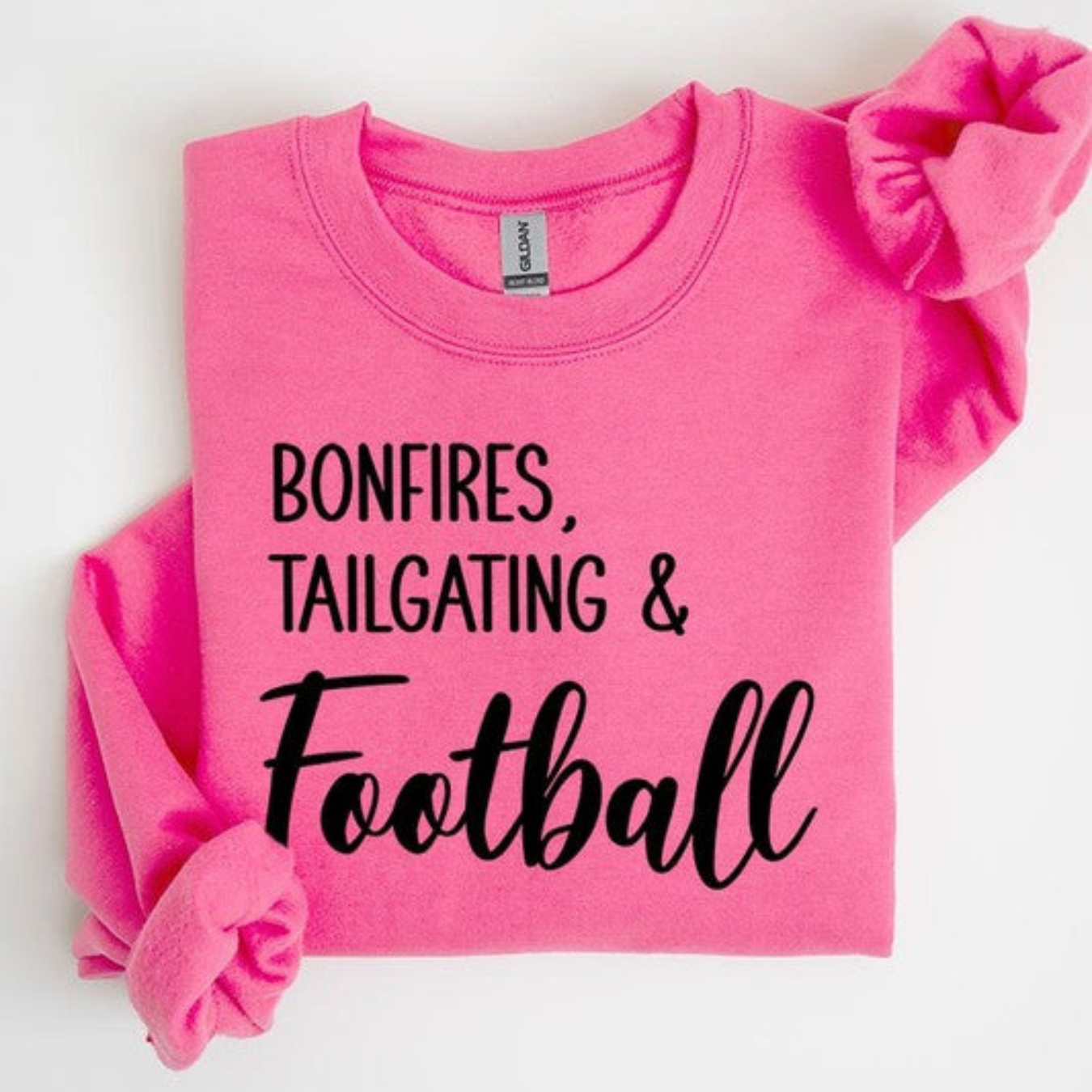 Bonfires, Tailgating, & Football Graphic Crewneck Sweatshirt