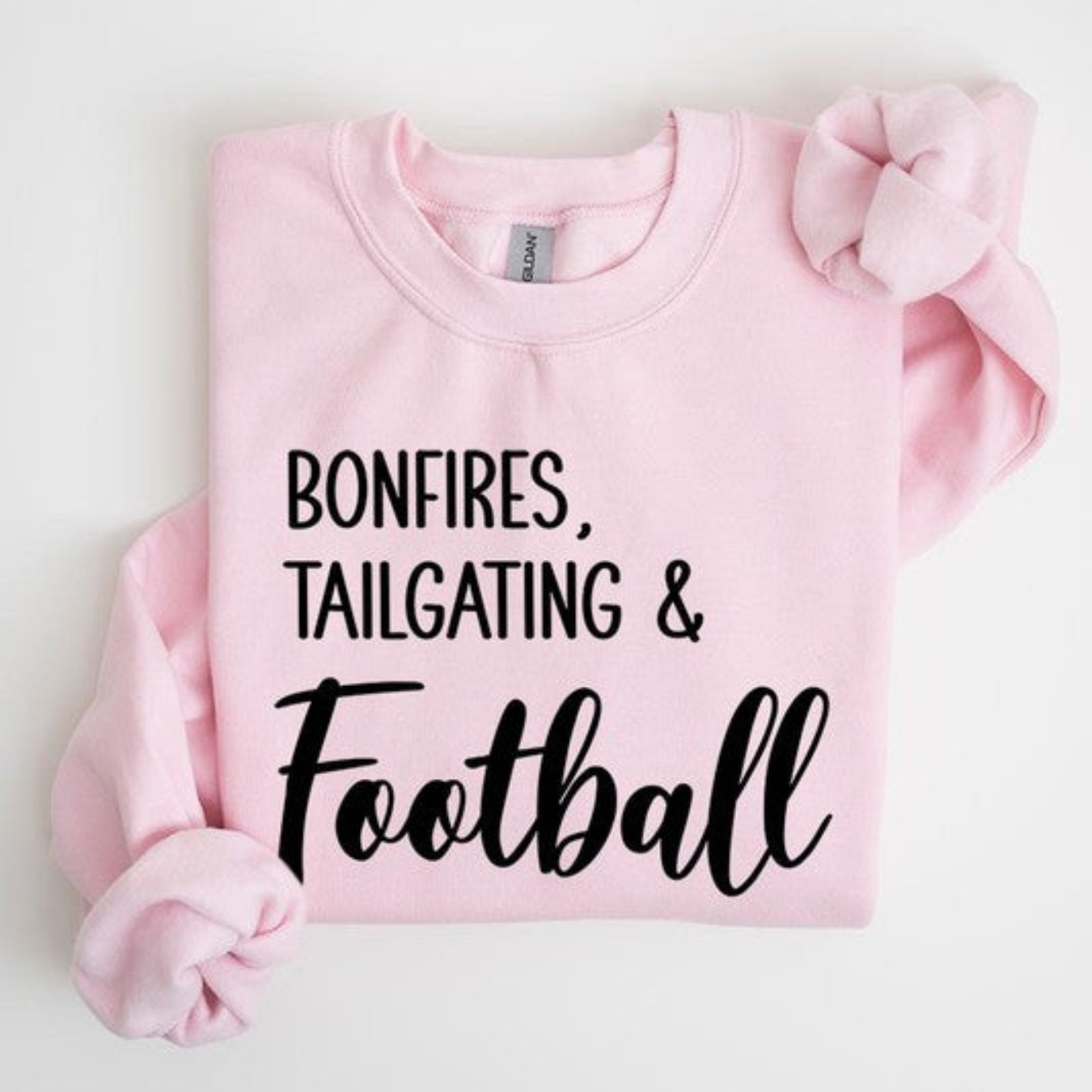 Bonfires, Tailgating, & Football Graphic Crewneck Sweatshirt