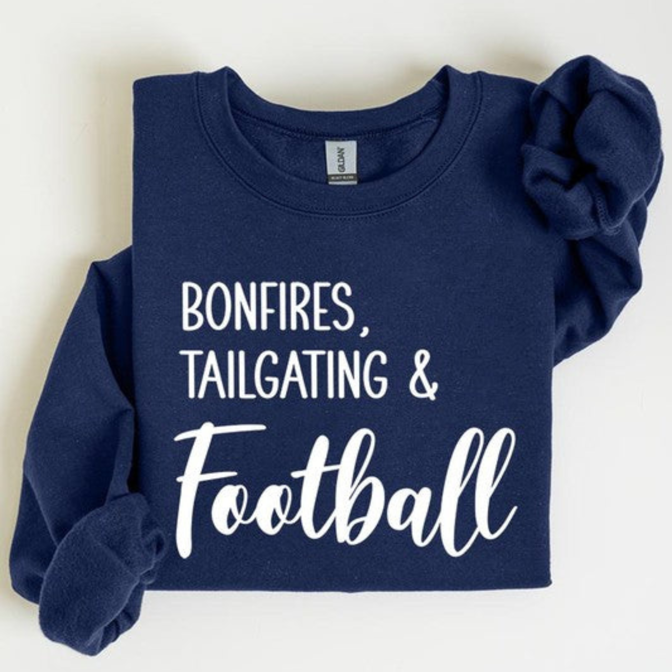 Bonfires, Tailgating, & Football Graphic Crewneck Sweatshirt