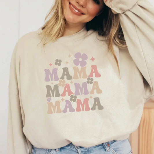 Mama Sweatshirt - Casual, Floral, by Bash, Printed on a Gildan Sweatshirt