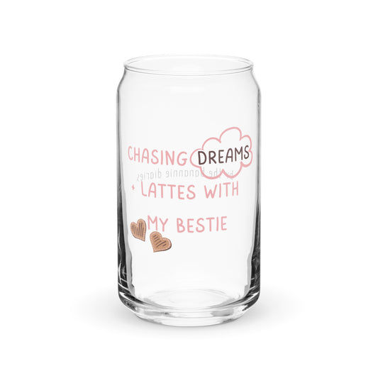 Chasing Dreams And Lattes Can-Shaped Glass