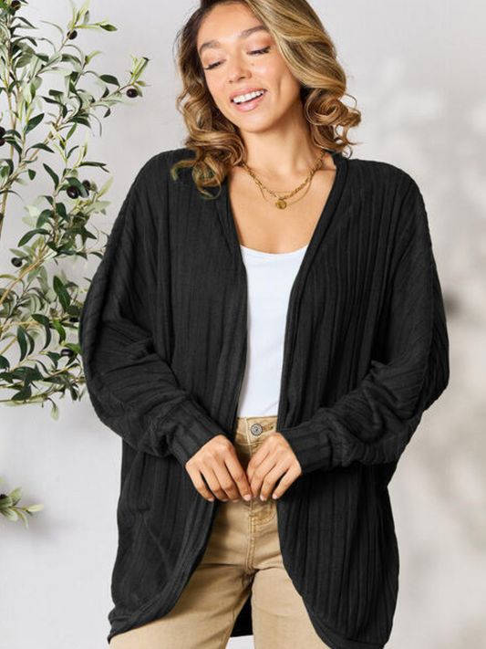 Ribbed Cocoon Cardigan by Basic Bae