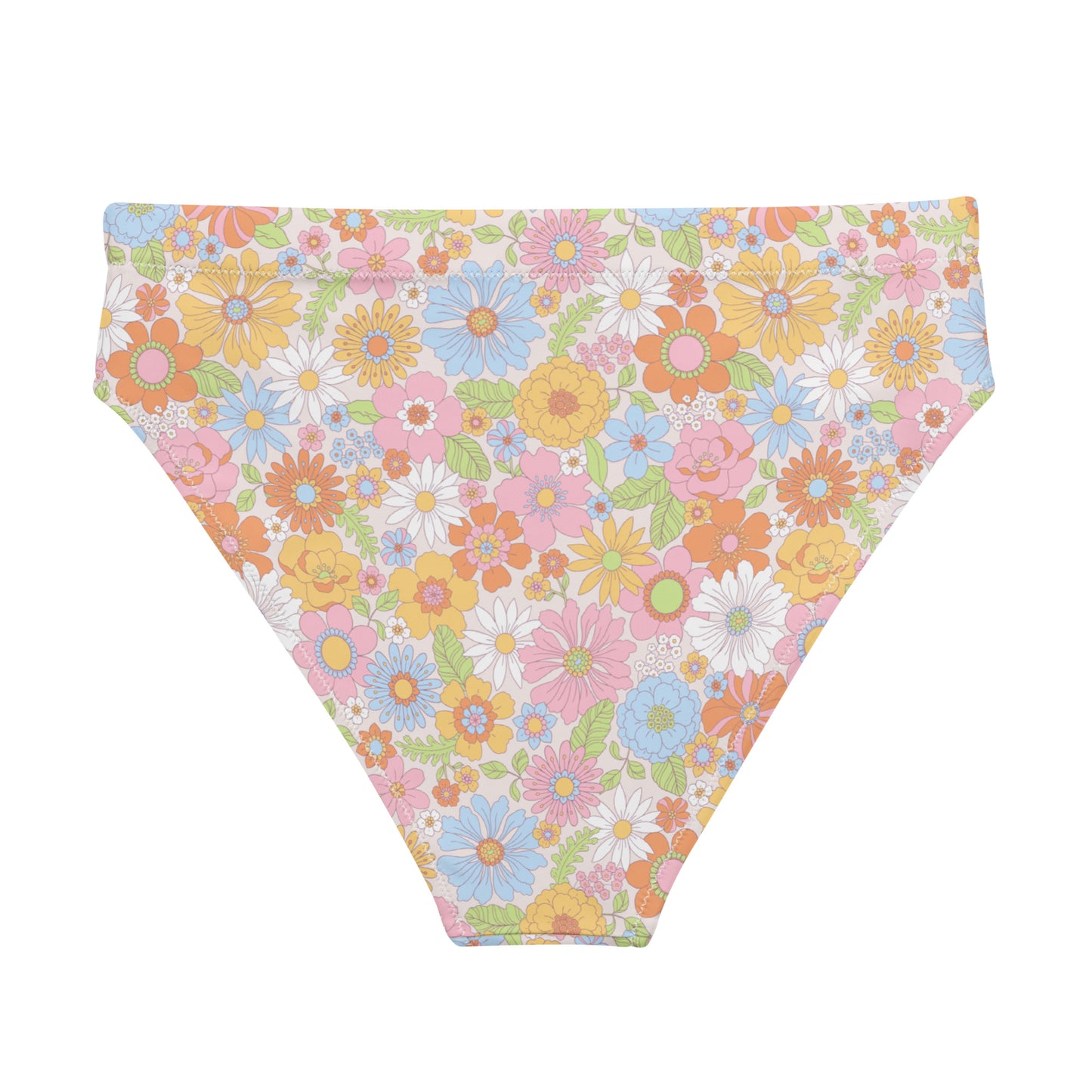 Pastel Floral High-Waisted Bikini Bottom