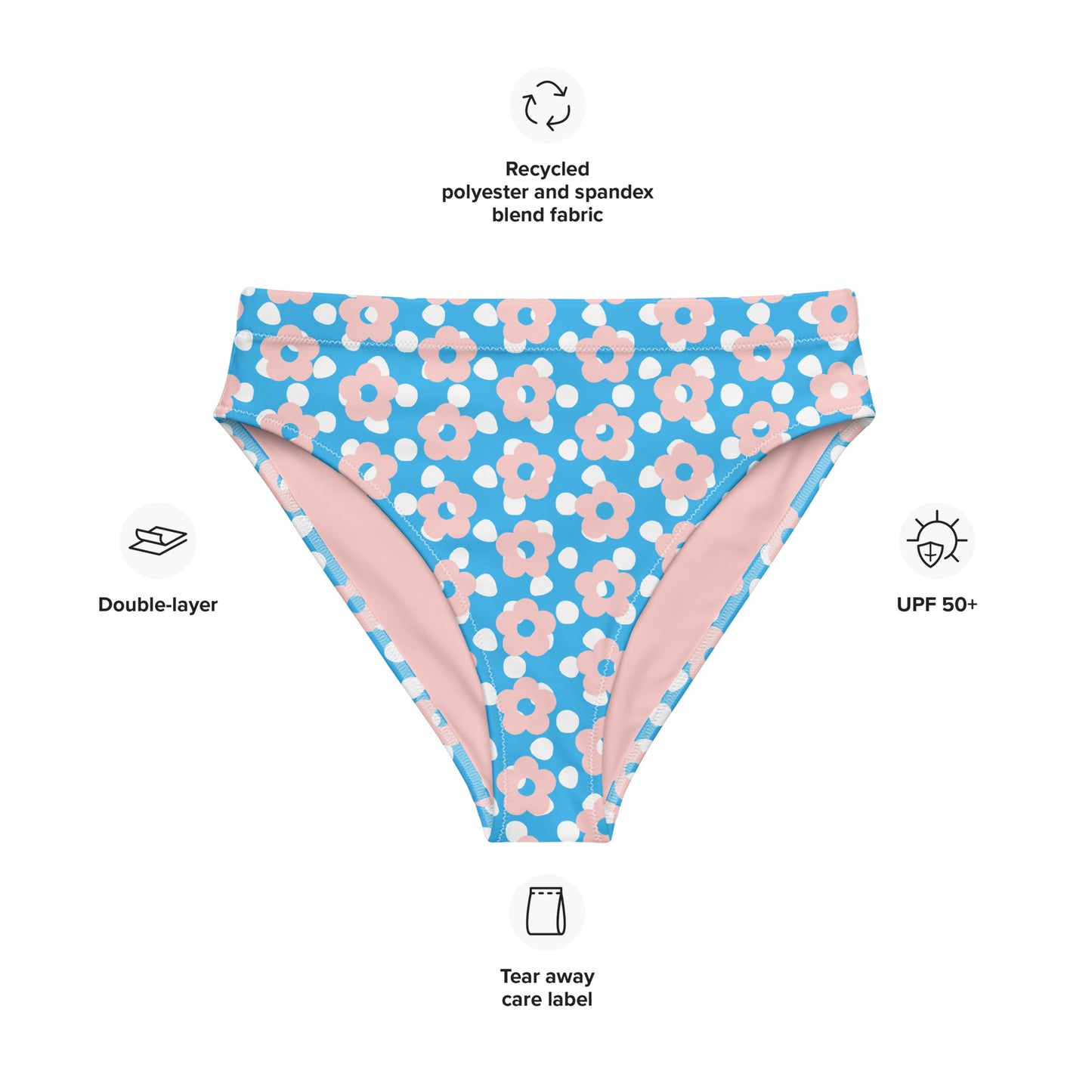 You Are Enough - Recycled High-Waisted Bikini Bottom - Mental Health Matters by The Banannie Diaries