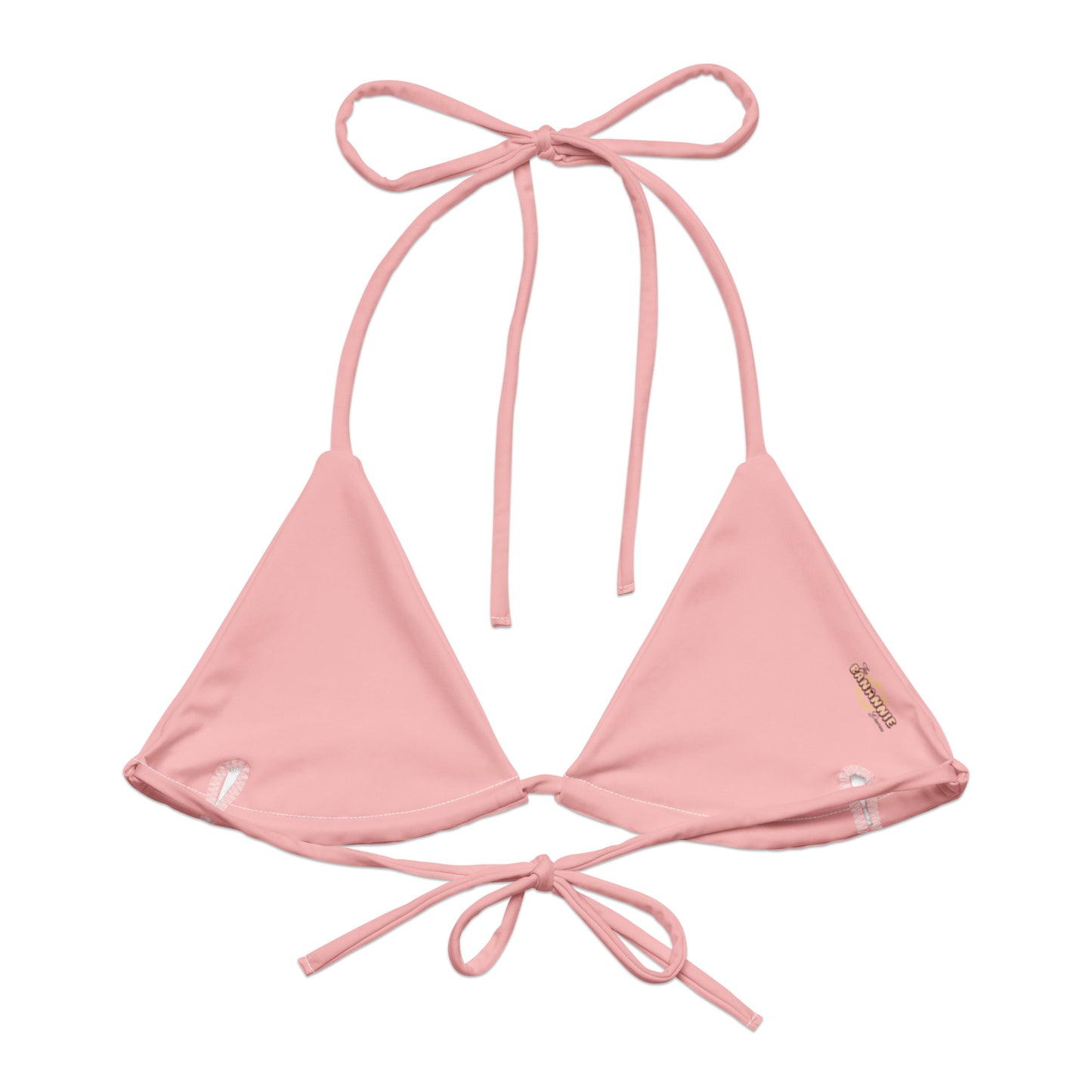 Get ready for summer with our Wavy Floral Recycled String Bikini Top. Made from soft recycled polyester with UPF 50+, this bikini top features flexible and adjustable straps for versatile styling. Available in sizes 2XS - 6XL, it comes with removable padding for added comfort.  Each piece is made to order, helping to reduce overproduction and promote sustainable fashion. Order now and complete your swim-ready outfit with this cute and environmentally conscious bikini top.