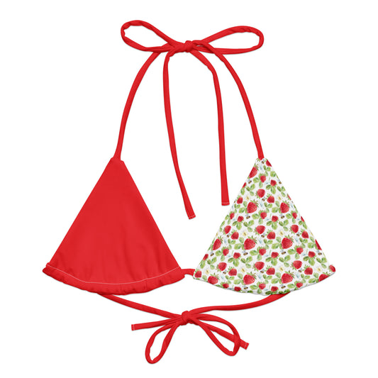 Strawberry Bees Colorblock Bikini Top