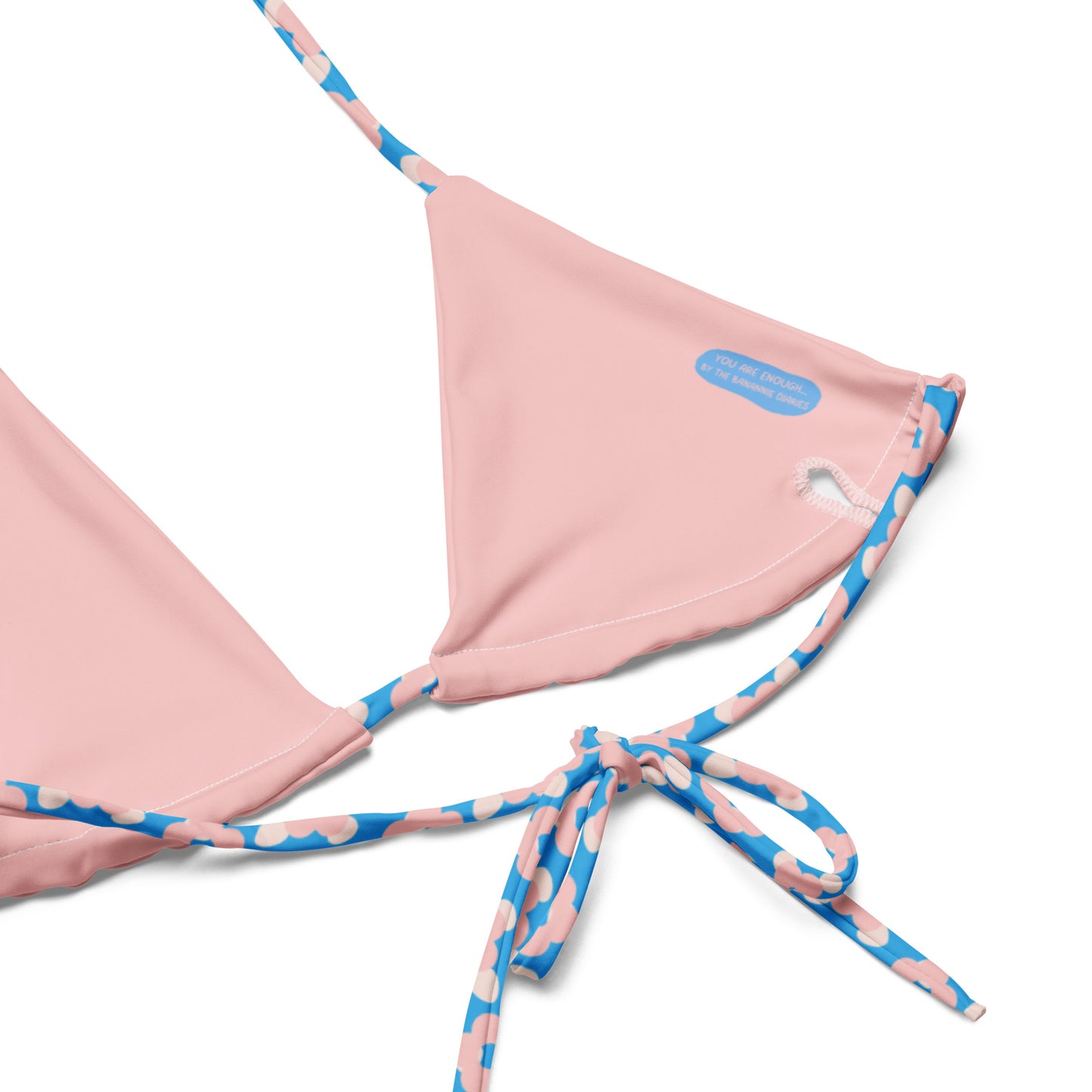 You Are Enough Recycled String Bikini Top - Mental Health Matters by The Banannie Diaries