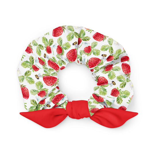 Strawberry Bees Recycled Scrunchie