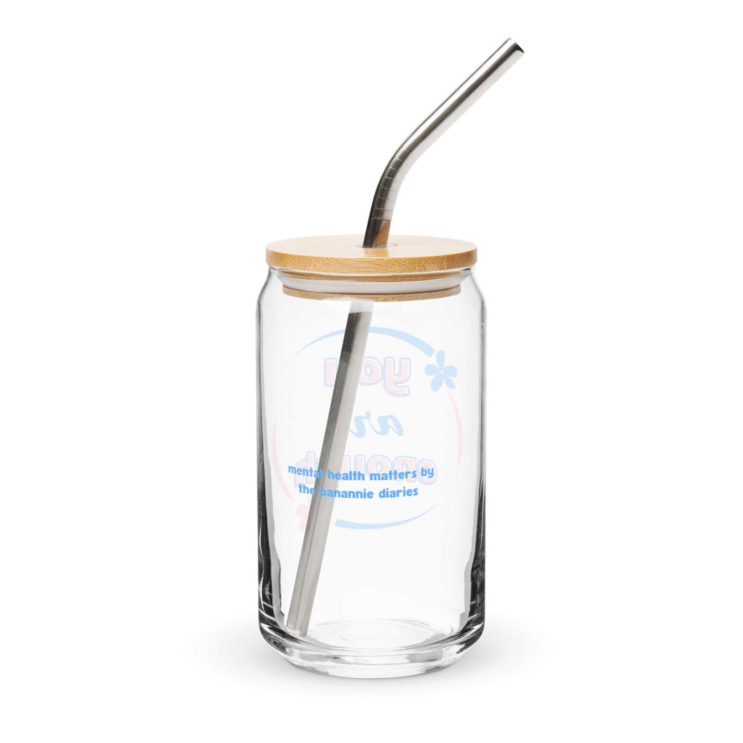 You Are Enough Can-Shaped Glass -  Mental Health Matters by The Banannie Diaries - Volume: 16 oz. (473 ml), Glassware, Houseware