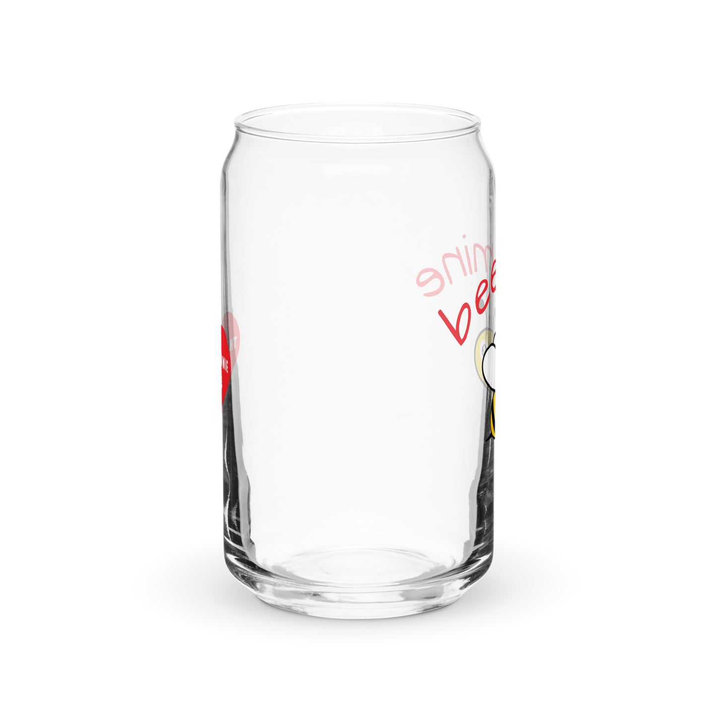 Bee Mine - Can-Shaped Glass, by The Banannie Diaries - Volume: 16 oz. (473 ml), Glassware, Houseware