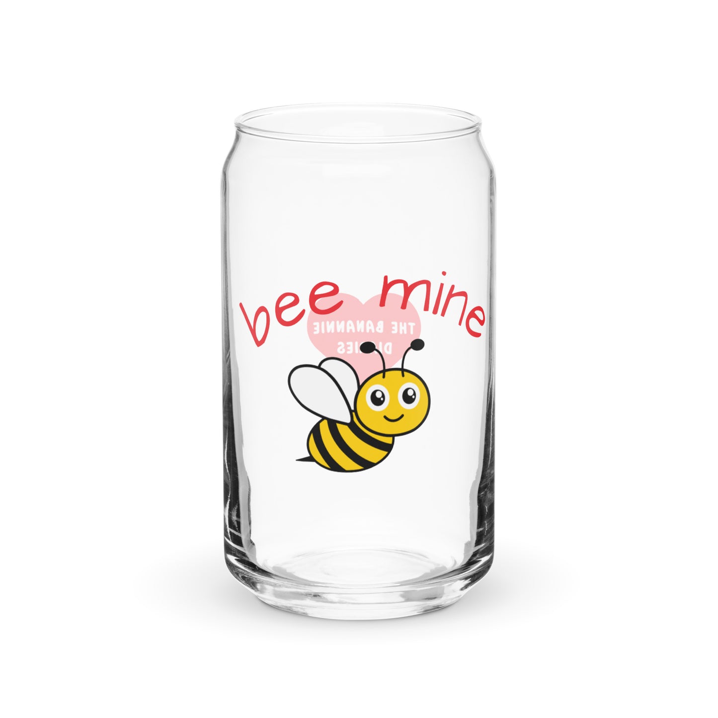 Bee Mine - Can-Shaped Glass, by The Banannie Diaries - Volume: 16 oz. (473 ml), Glassware, Houseware