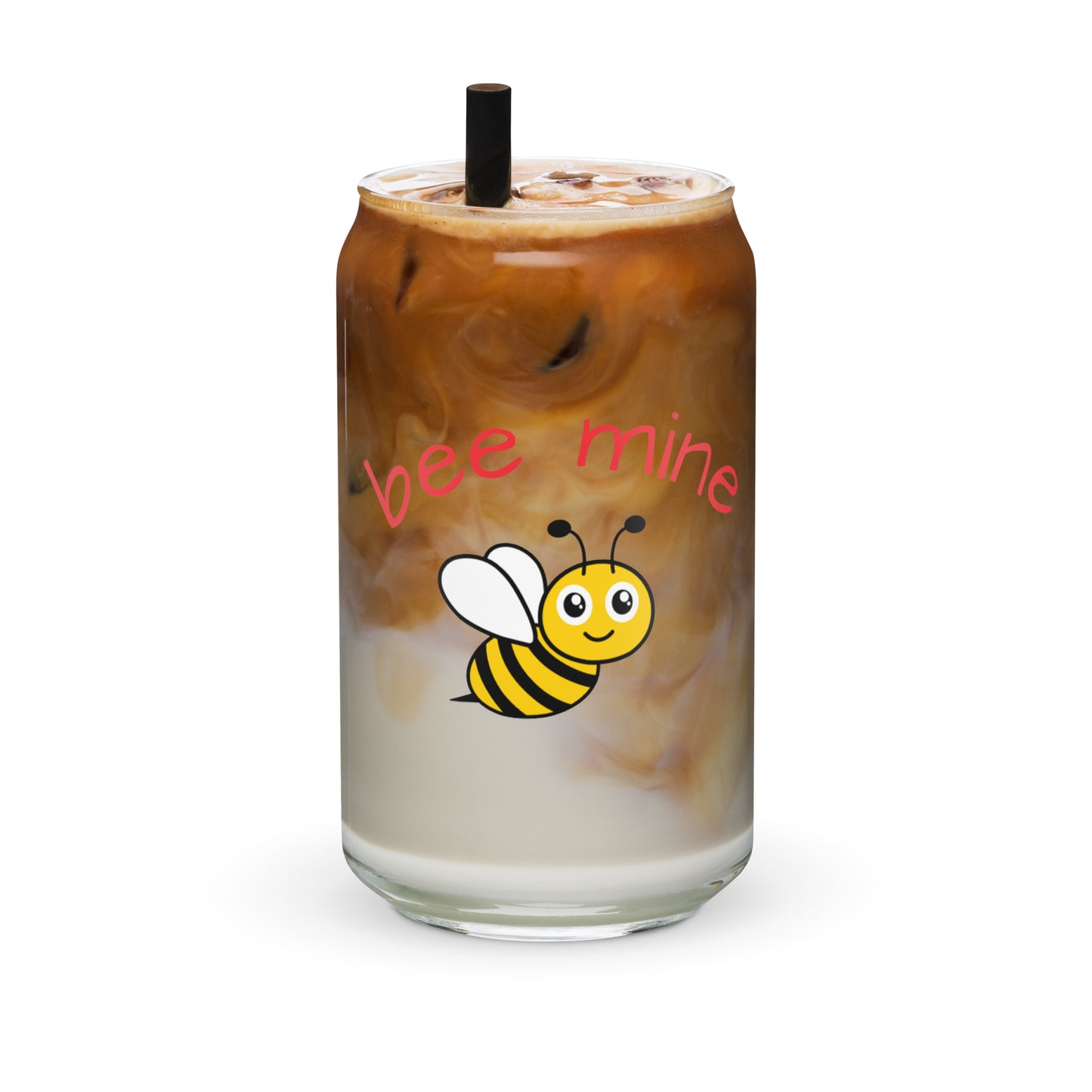 Bee Mine - Can-Shaped Glass, by The Banannie Diaries - Volume: 16 oz. (473 ml), Glassware, Houseware