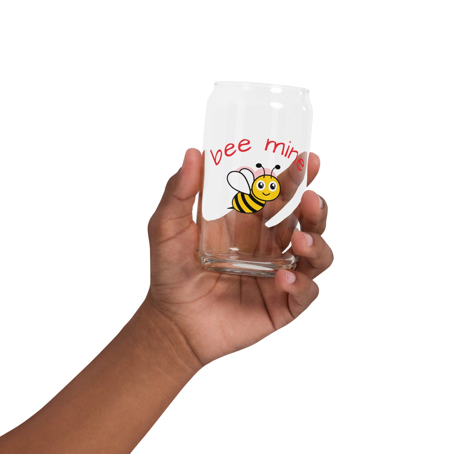 Bee Mine - Can-Shaped Glass, by The Banannie Diaries - Volume: 16 oz. (473 ml), Glassware, Houseware