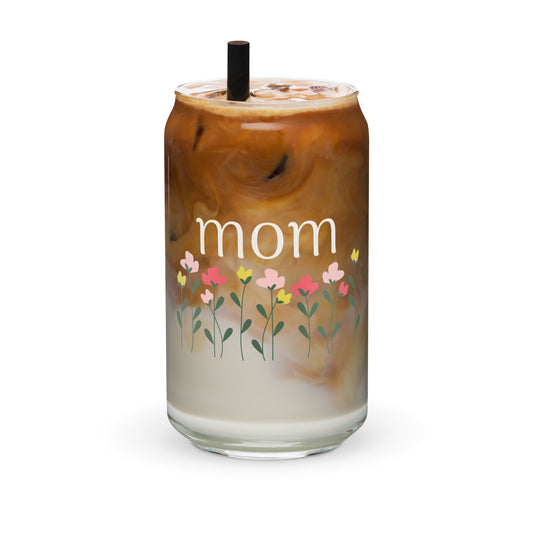 Mom - Can-Shaped Glass, by The Banannie Diaries - Volume: 16 oz. (473 ml), Glassware, Houseware