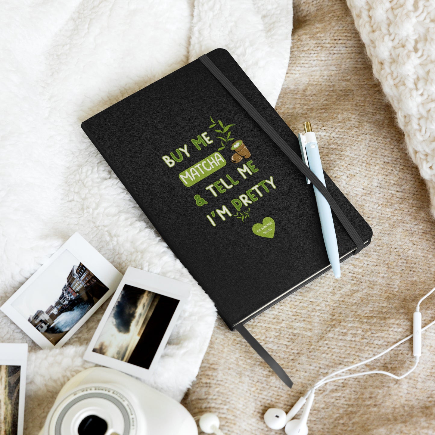 Buy Me Matcha and Tell Me I'm Pretty - Hardcover Bound Notebook, 80 Pages , By The Banannie Diaries