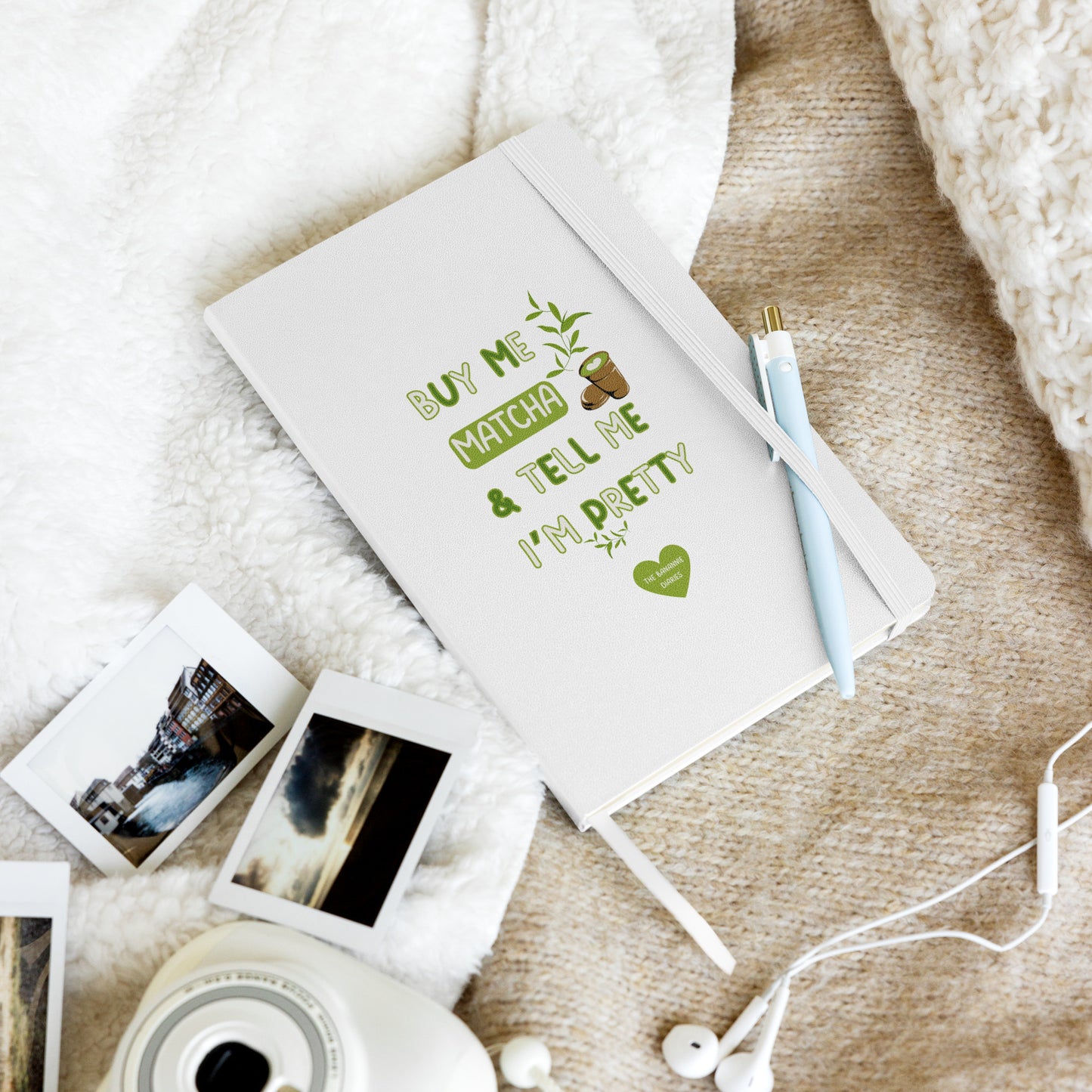 Buy Me Matcha and Tell Me I'm Pretty - Hardcover Bound Notebook, 80 Pages , By The Banannie Diaries