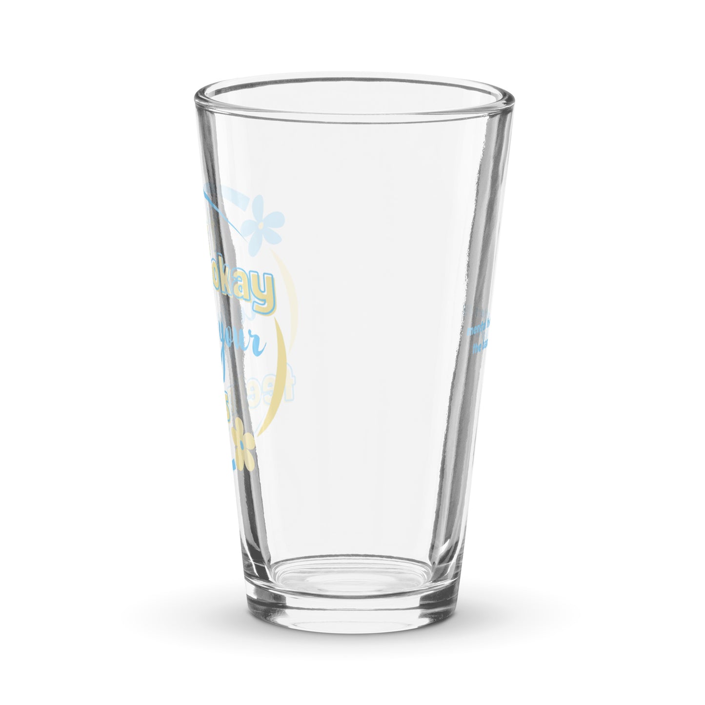 It's Okay To Feel Your Feelings Pint Glass - Mental Health Matters by The Banannie Diaries - Volume: 16 oz. (473 ml), Glassware, Houseware