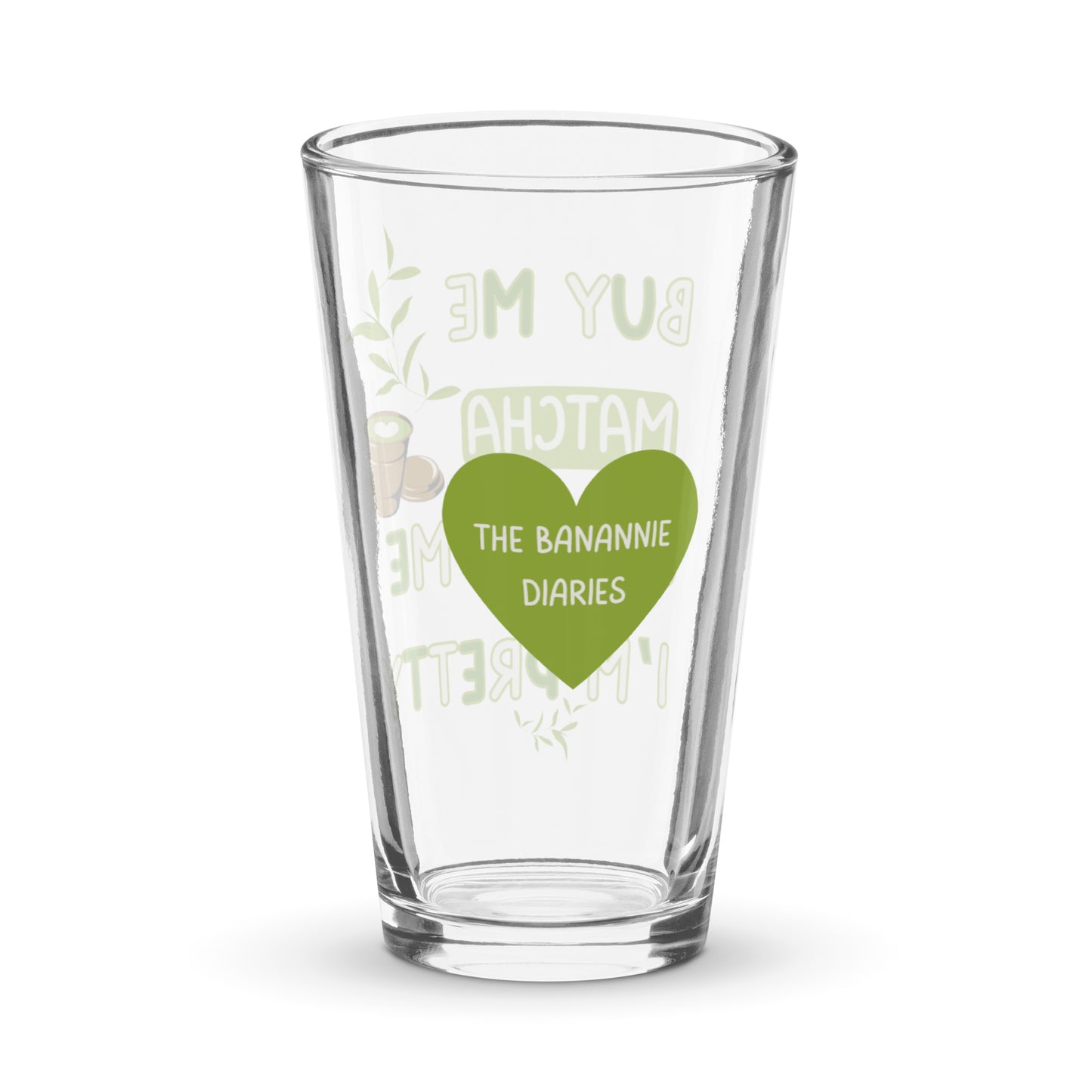 Buy Me Matcha and Tell Me I'm Pretty - Pint Glass,  by The Banannie Diaries - Volume: 16 oz. (473 ml), Glassware, Houseware