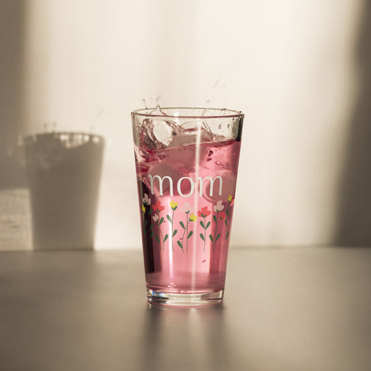 Mom - Pint Glass,  by The Banannie Diaries - Volume: 16 oz. (473 ml), Glassware, Houseware