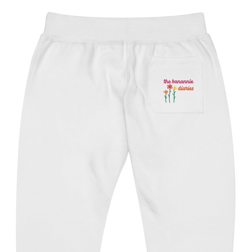 be yourself - printed and embroidered unisex fleece sweatpants by the banannie diaries