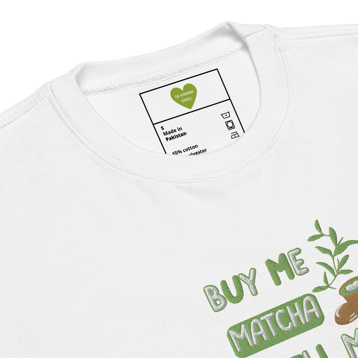 Buy Me Matcha and Tell Me I'm Pretty - Embroidered Crewneck Sweatshirt by The Banannie Diaries