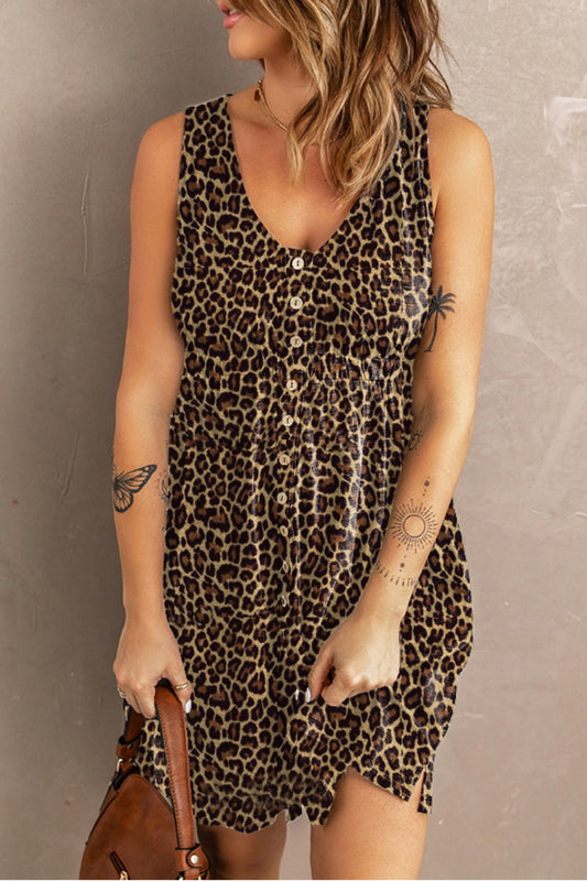 Jackie Button Down Leopard Dress
